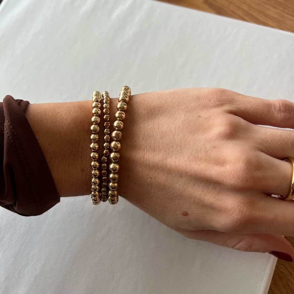 Gold beaded bracelets